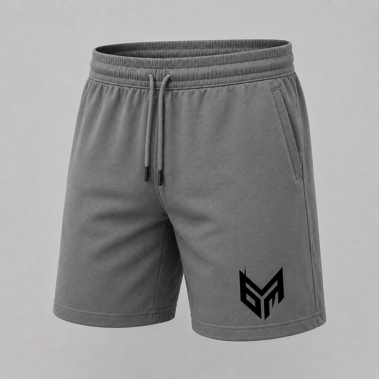 Grey and Black Logo Shorts