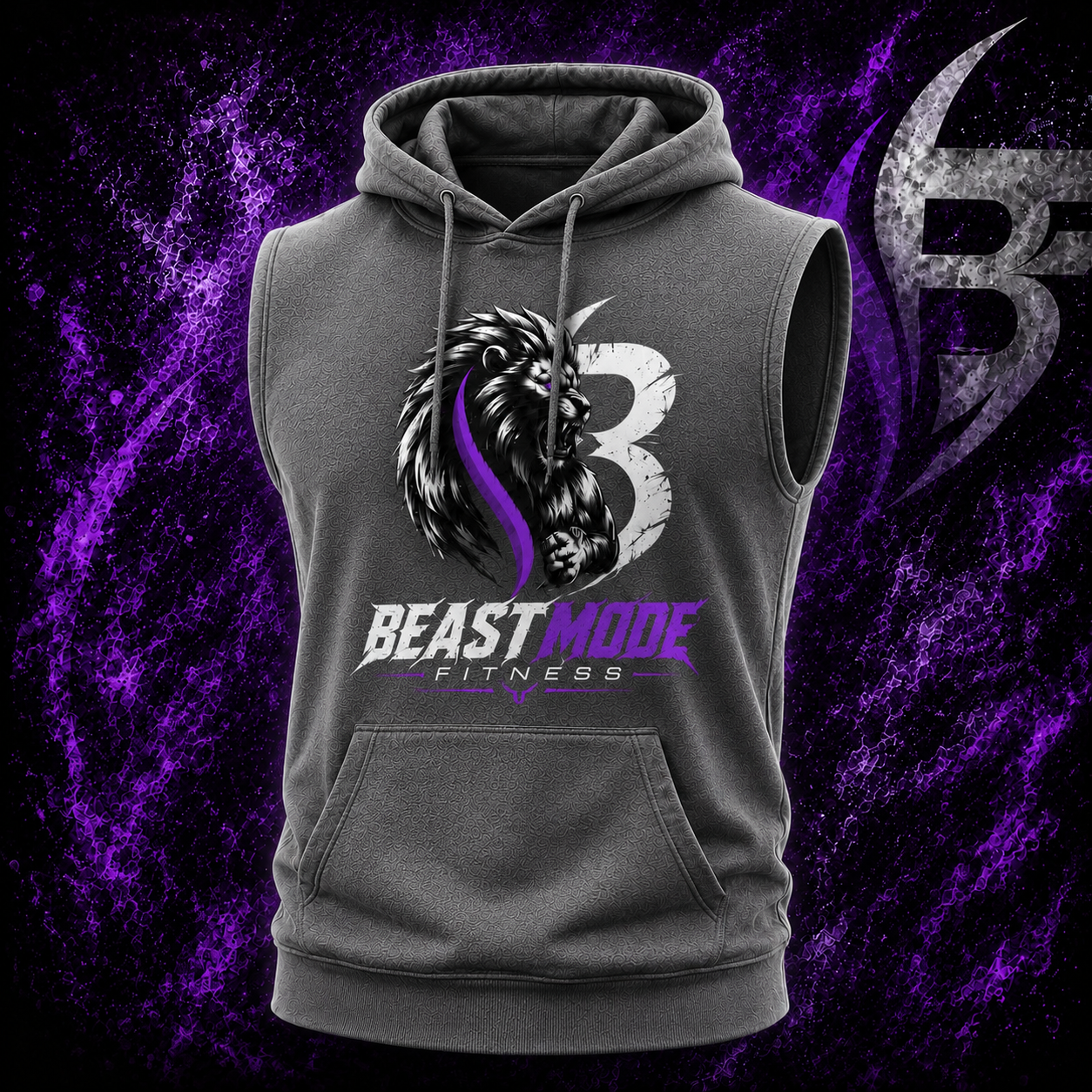 Grey Sleeveless Fitness Hoodie