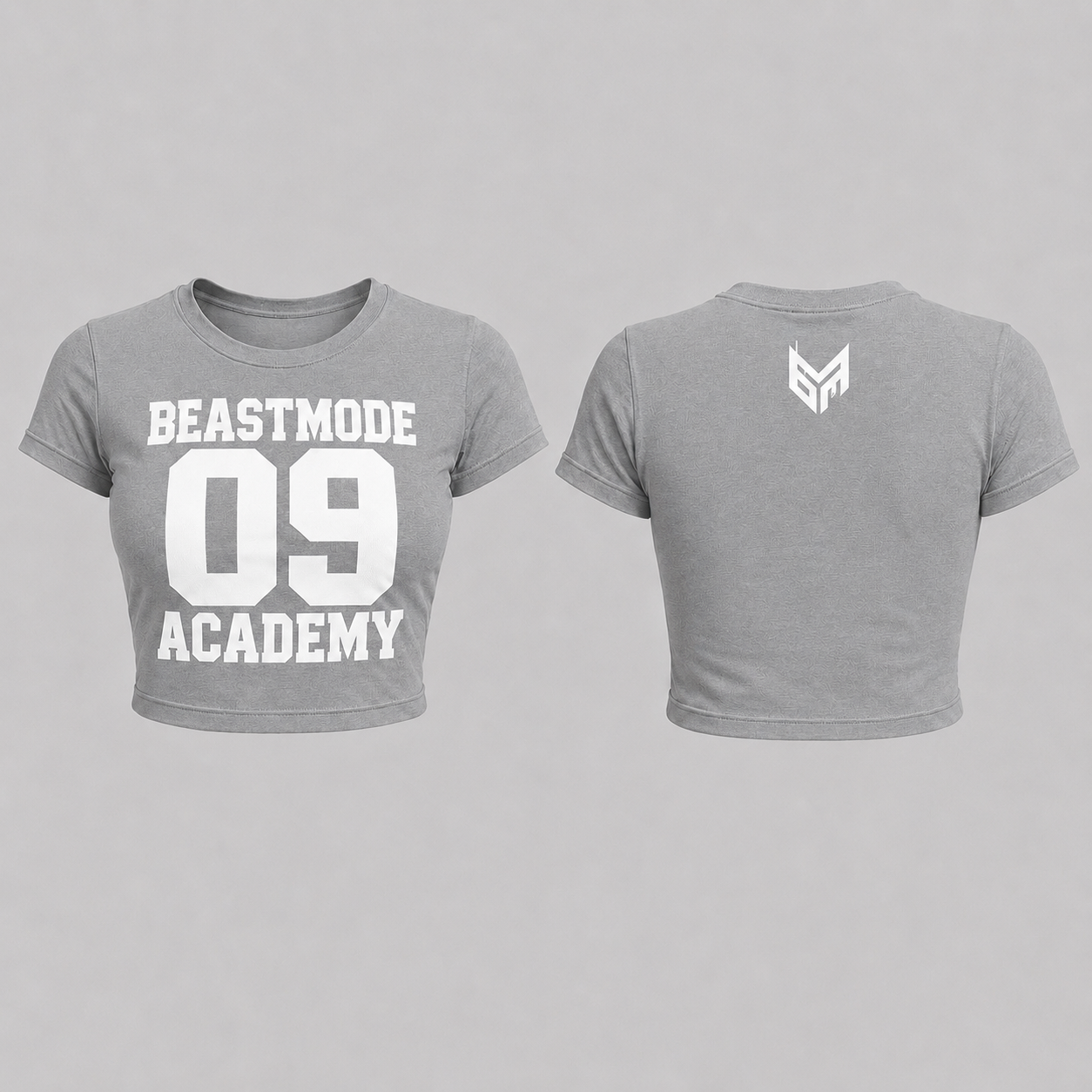 Grey and White Beastmode crop top
