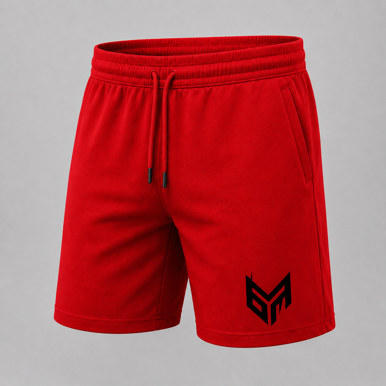 Red and Black Logo Shorts