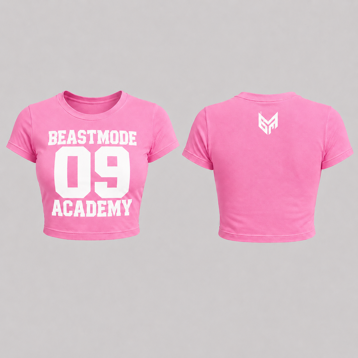 Pink and White Beastmode crop top