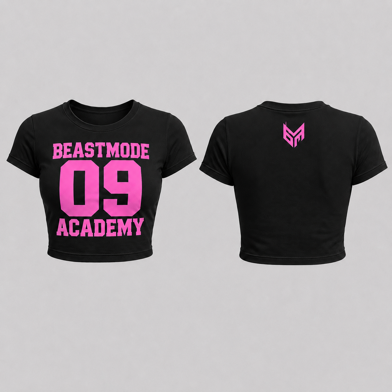 Black and Pink Beastmode crop top