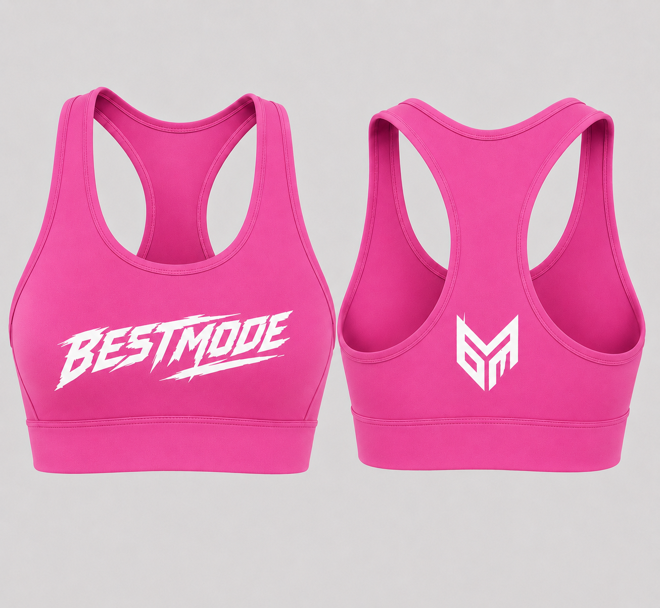 Pink and White Activewear Top