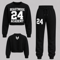Black and White Academy Crop Top Sweatsuit