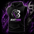 Black Sleeveless Fitness Hoodie