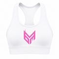 White and Pink Logo Activewear Tops