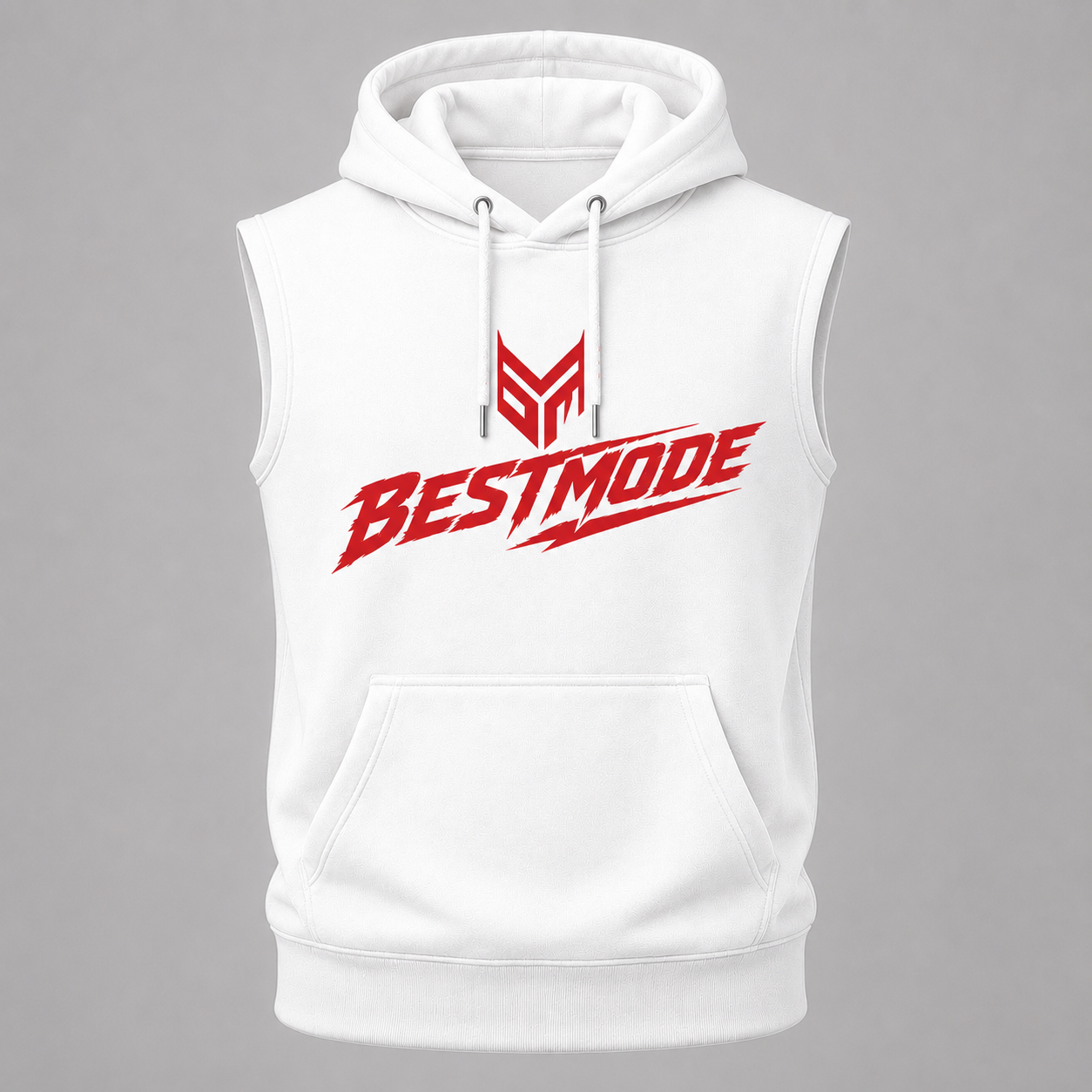 White and Red Sleeveless Pullover