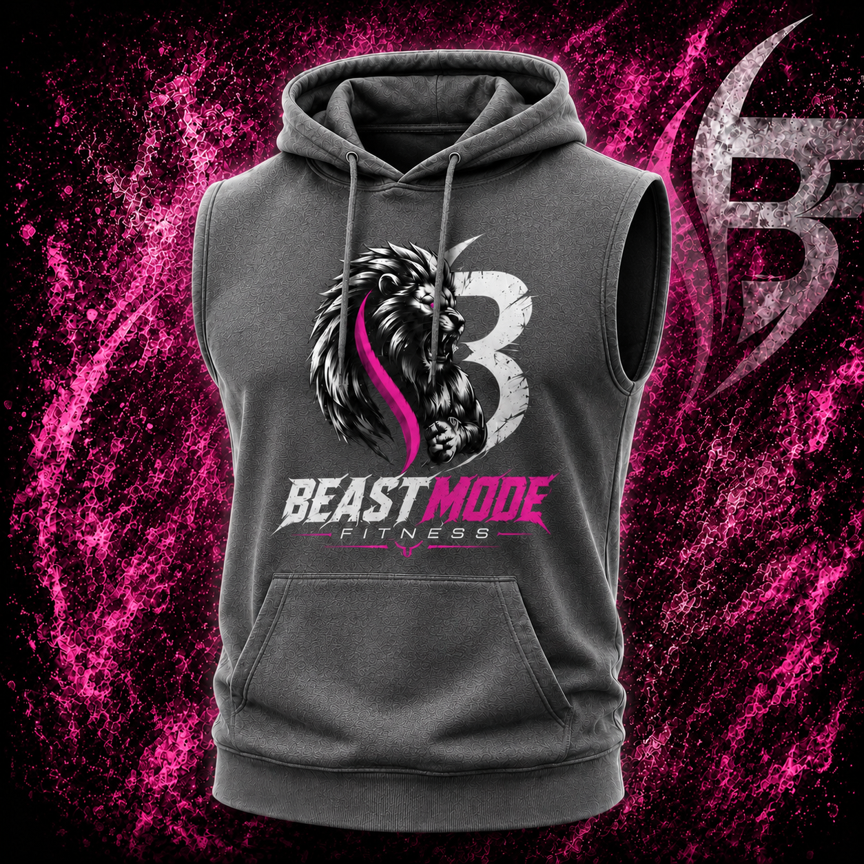 Grey Sleeveless Fitness Hoodie