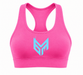 Pink and Sky Blue Logo Activewear Tops