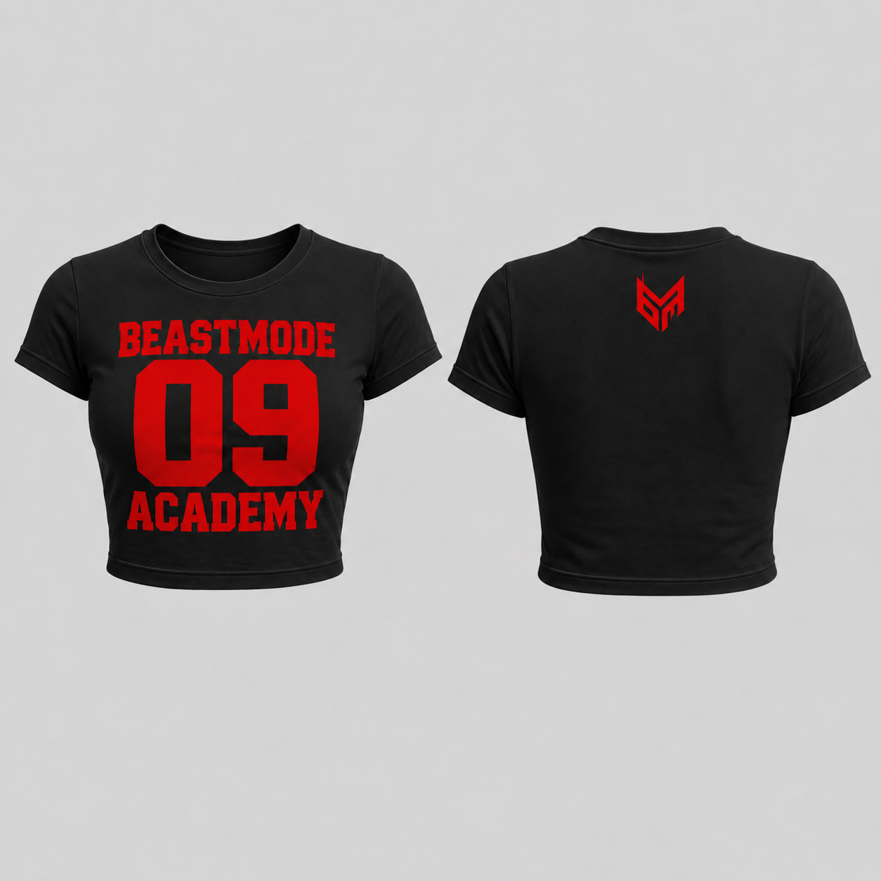 Black and Red Beastmode crop top