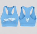 Sky Blue and White Activewear Tops