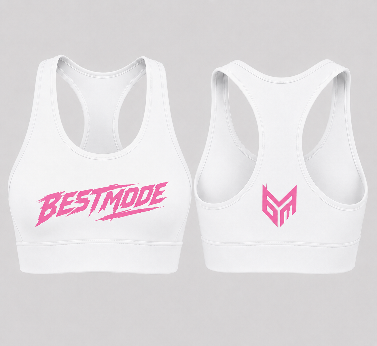 White and Pink Activewear Tops