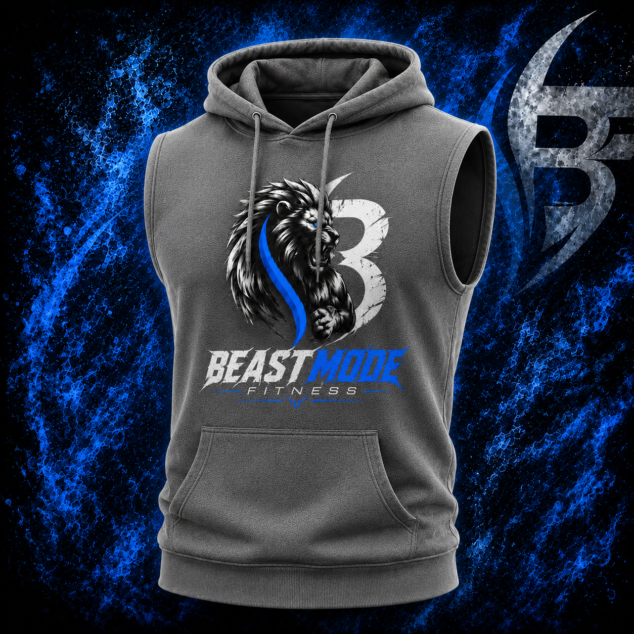 Grey Sleeveless Fitness Hoodie