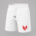 White and Red Logo Shorts