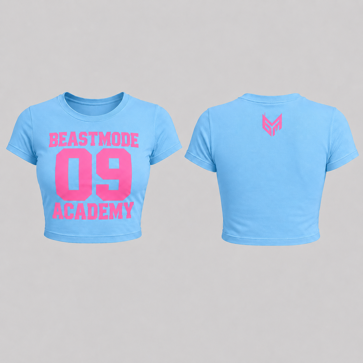 Blue and Pink Beastmode crop top