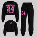 Black and Pink Academy Crop Top Sweatsuit