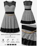 Houndstooth Fit & Flare Dress