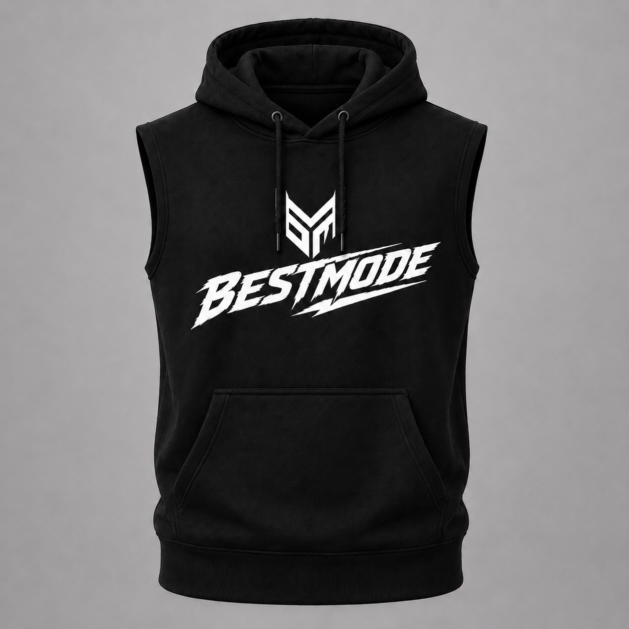 Black and White Sleeveless Hoodie